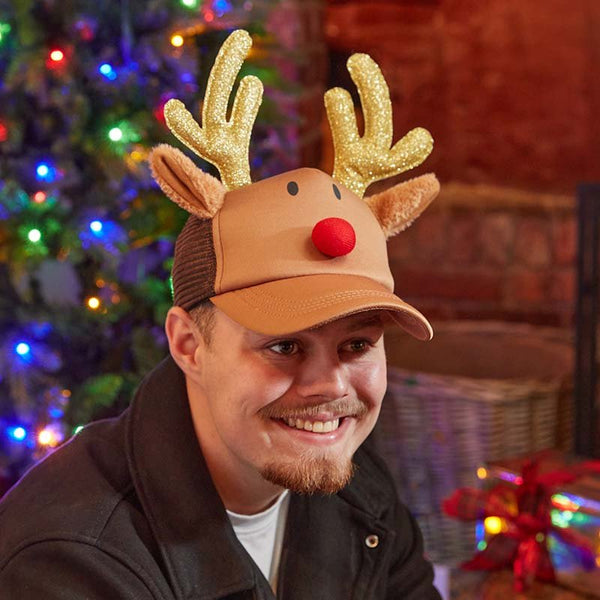 Rudy Cap Reindeer Christmas Hat – Adjustable