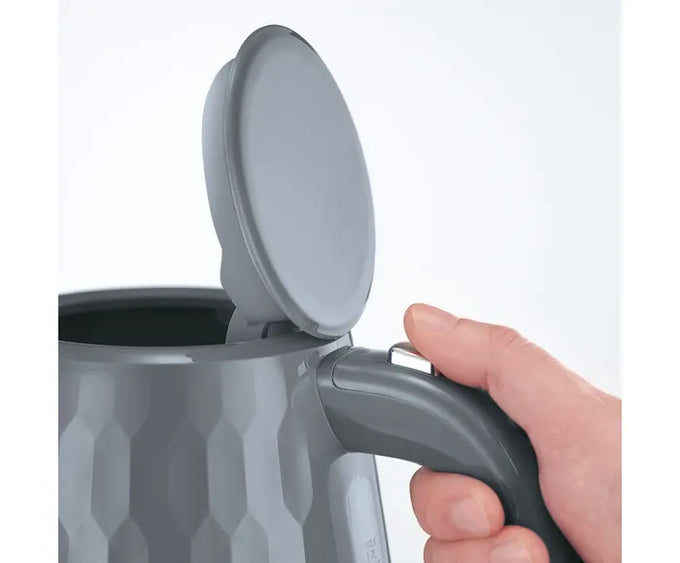 Russell Hobbs 1.7L Grey Honeycomb Kettle, fast boil, stylish design | Available at Keans Claremorris