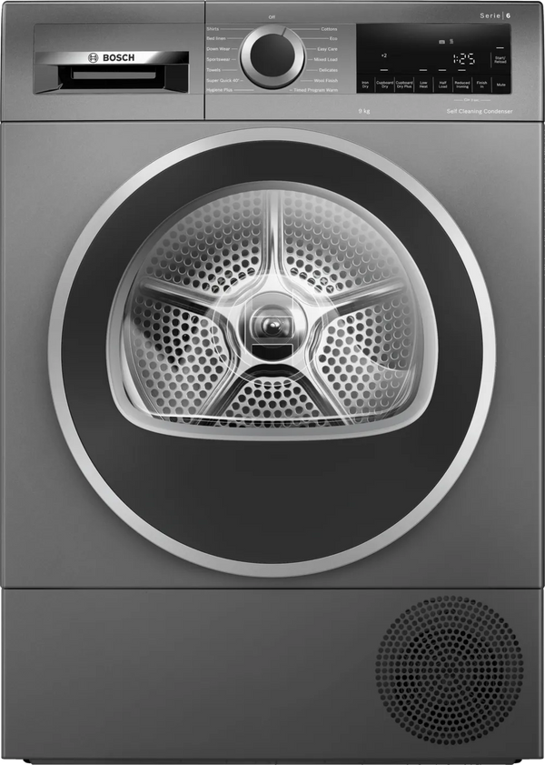 Bosch Serie 6 Heat Pump Tumble Dryer 9kg | Graphite | WQG245R1GB