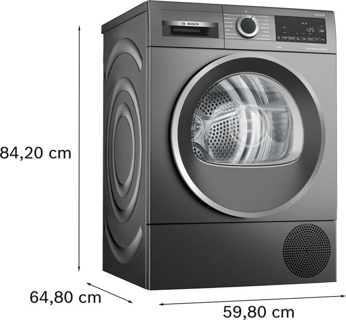 Bosch Serie 6 Heat Pump Tumble Dryer 9kg | Graphite | WQG245R1GB - Image 5