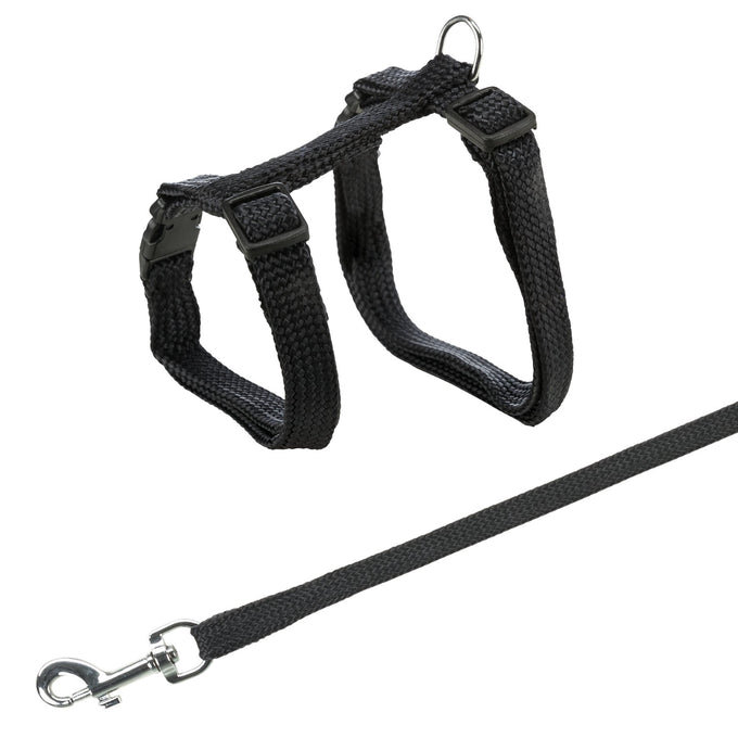 Nylon adjustable cat harness with snap buckles and 1.25m lead, available in various colors – Keans Claremorris