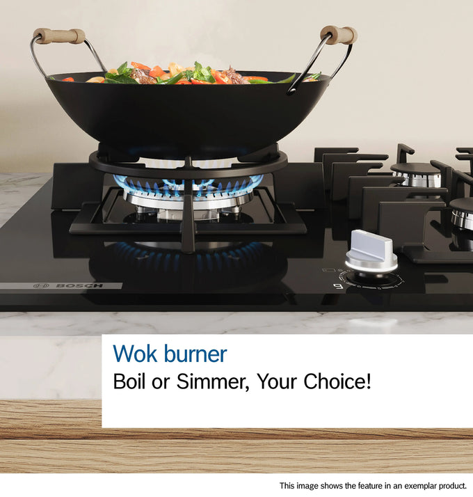 Bosch 75cm Black Gas on Glass Hob PPQ7A6I40 - Image 3