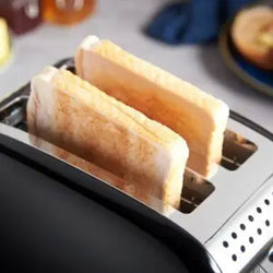 Russell Hobbs 2 Slice Toaster in Black Stainless Steel, Model 26550, sleek design - available at Keans Claremorris