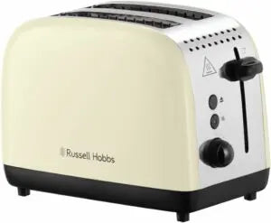Russell Hobbs Stainless Steel 2 Slice Toaster with longer slots, 6 browning settings, high lift, frozen/reheat functions -