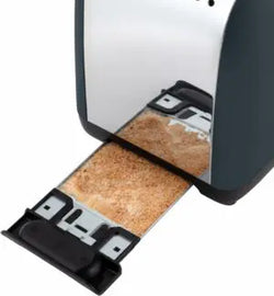 Russell Hobbs Grey Stainless Steel 2 Slice Toaster, Model 26552, sleek design, available at Keans Claremorris