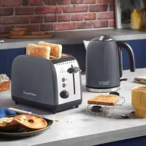 Russell Hobbs Stainless Steel 2 Slice Toaster Grey 26552, sleek design, durable, available at Keans Claremorris