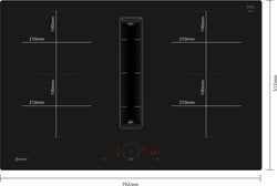 NEFF N 70, Induction hob with integrated ventilation system, 80 cm, flush mount V58PHQ4C0