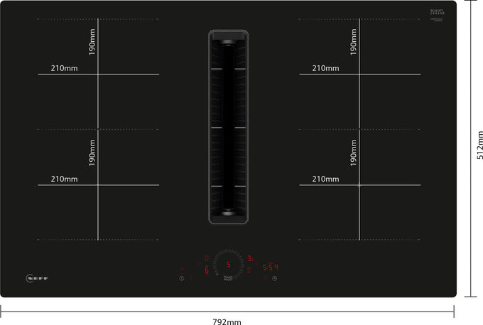 NEFF N 70, Induction hob with integrated ventilation system, 80 cm, flush mount V58PHQ4C0 - Image 10