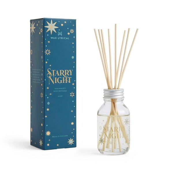 Wax Lyrical Starry Night 100ml Reed Diffuser with peppermint, rose, cinnamon scent, 8 reeds – available at Keans Claremorris.