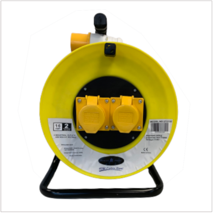 40 Mtr 16A 2 Socket 2.5mm Cable Reel for versatile power access – durable and long-lasting | Keans Claremorris