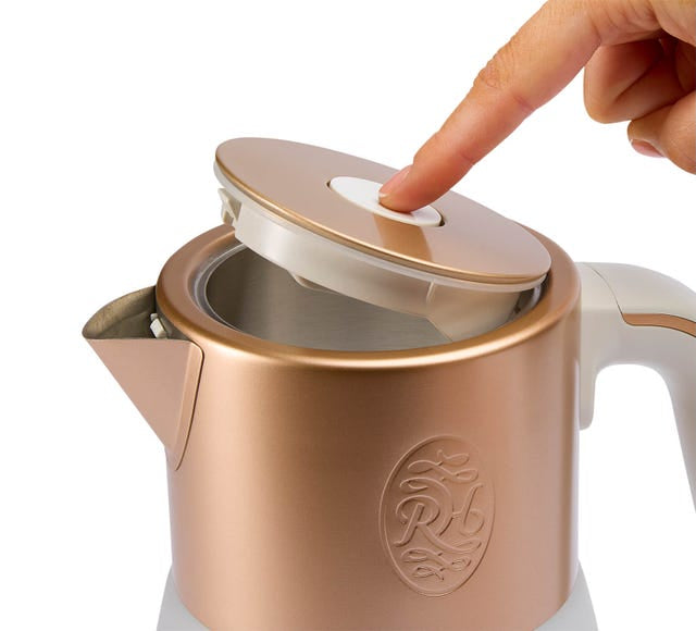 Russell Hobbs Calm Kettle with quiet boil technology, sleek white design – available at Keans Claremorris.