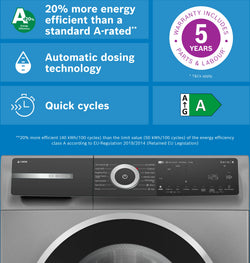 Bosch Series 6 10kg 1400 Spin Washing Machine Grey WGH254ARGB