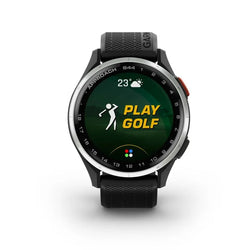 Garmin Approach S44 golf watch with black silicone strap, model 010-03009-00, available at Keans Claremorris.