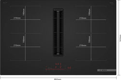 Bosch Series 6 80cm Induction Hob with Recirculated Extractor Matt Black PVQ81AH26E