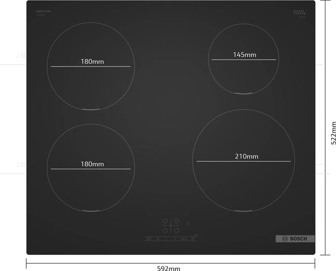 Bosch Series 4 60cm Matt Black Induction Hob| PIE61ABB5E - Image 4