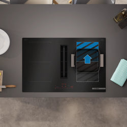 Bosch Series 6 80cm Induction Hob with Recirculated Extractor Matt Black PVQ81AH26E