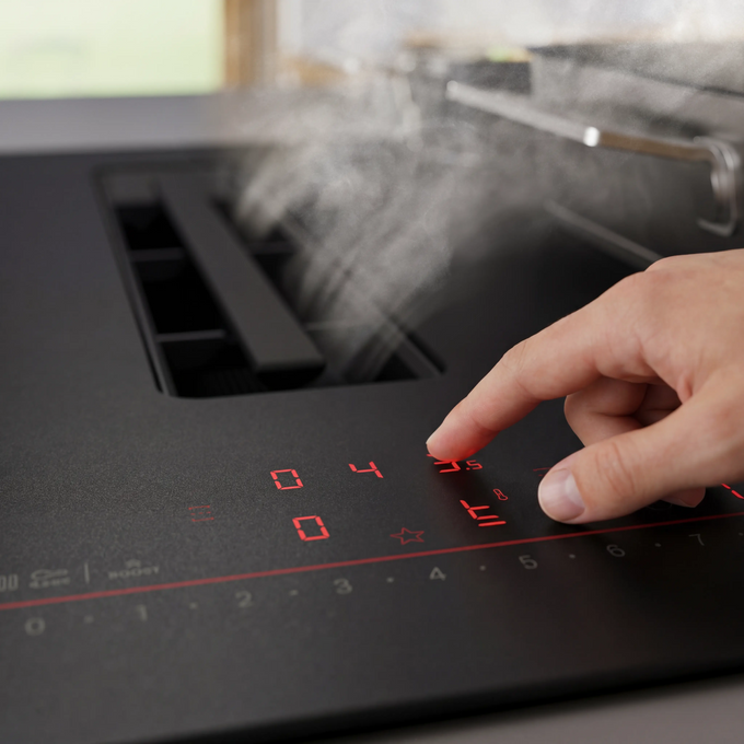 Bosch Series 6 80cm Induction Hob with Recirculated Extractor Matt Black PVQ81AH26E - Image 7