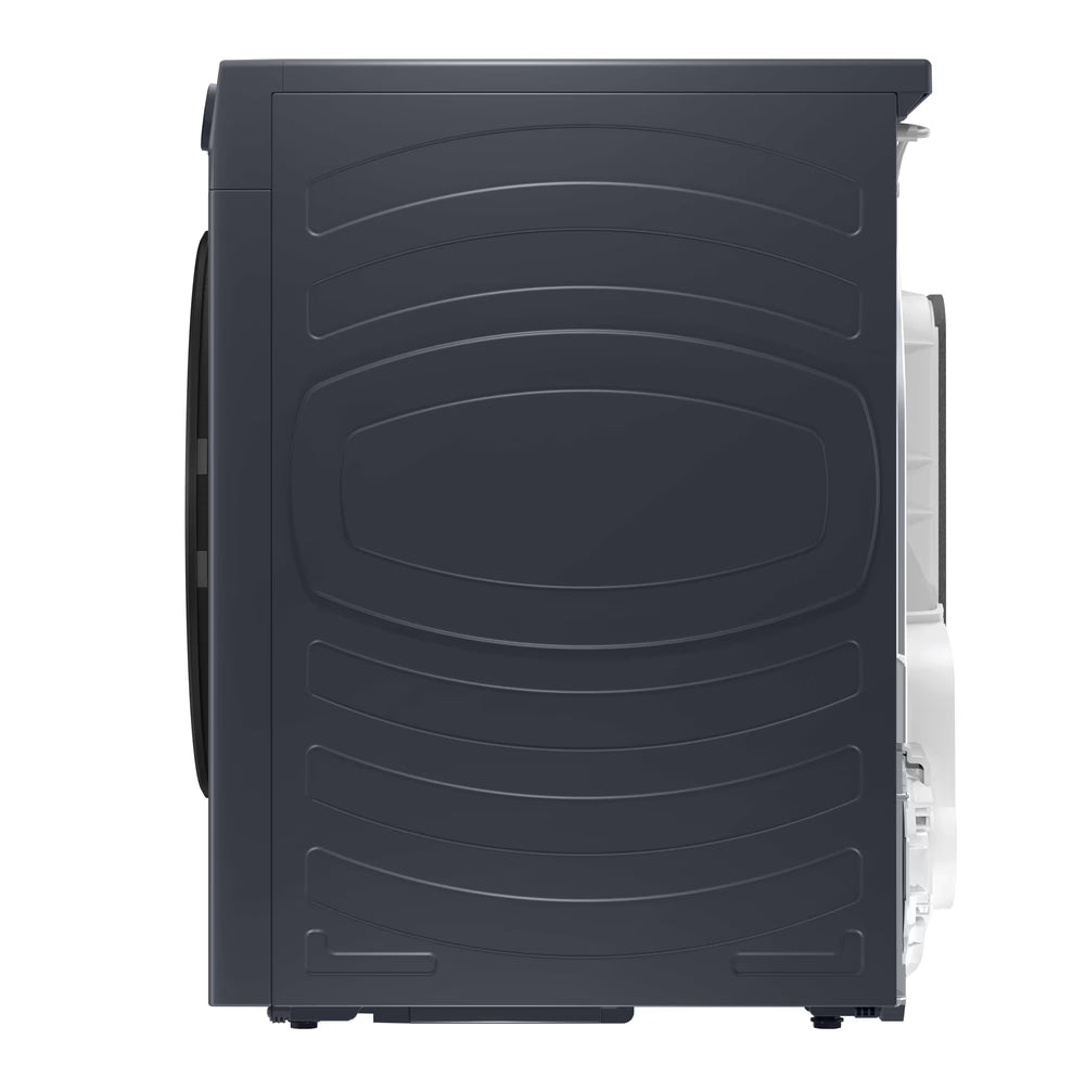 Side view of the graphite Haier 9kg Heatpump Tumble Dryer showing textured panel design.