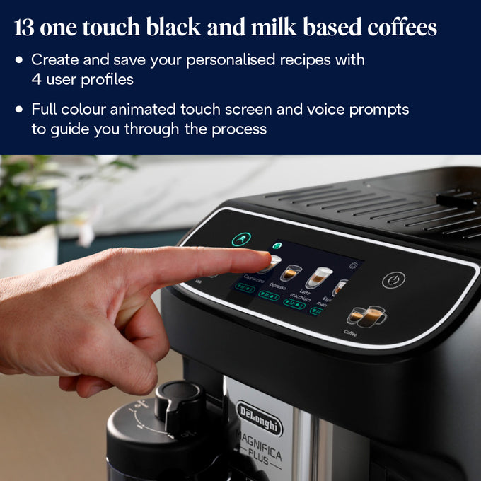 DeLonghi Magnifica Plus Automatic Bean to Cup Coffee Machine | ECAM320.60.B | Black - Image 6