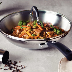 Tramontina Solar Collection Wok with Glass Lid - 28cm 3.3L