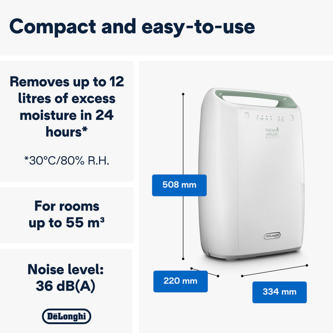 DeLonghi Tasciugo AriaDry 12L Multi Dehumidifier | DEX212SF | White - Image 6