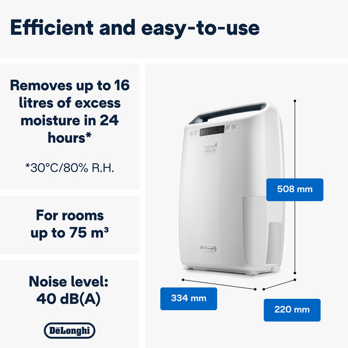 DeLonghi Tasciugo AriaDry 16L Multi Dehumidifier | DEXD216RF | White - Image 5