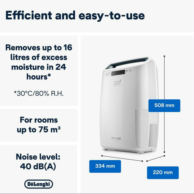 DeLonghi Tasciugo AriaDry 16L Multi Dehumidifier | DEXD216RF | White - Image 2