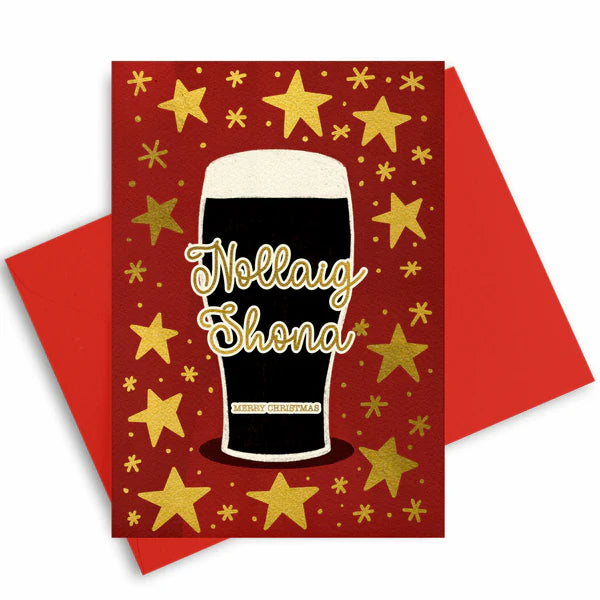 Christmas Pint Card (Gold Foil)