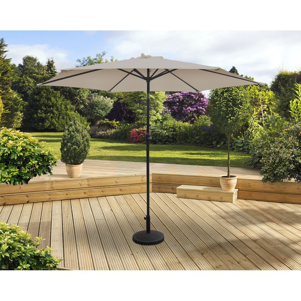 Parasol Aluminum 3m Crank and Tilt Beige with Air Vent, UPF30+, Water Resistant – Keans Claremorris