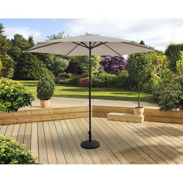 Parasol Aluminum 3m Crank and Tilt Beige with Air Vent, UPF30+, Water Resistant – Keans Claremorris