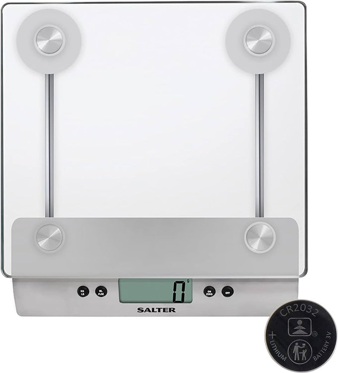 Salter Electronic Glass Kitchen Scales 3003SS with digital display, 5kg capacity - available at Keans Claremorris
