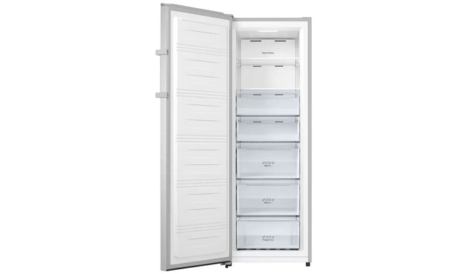 Hisense FV298N4ACE tall stainless steel freezer, spacious design, available at Keans Claremorris