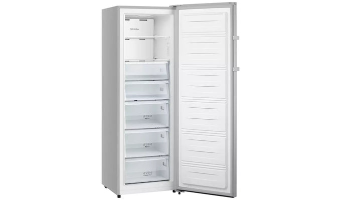 Hisense FV298N4ACE tall stainless steel freezer, spacious design, available at Keans Claremorris