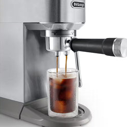 DeLonghi Dedica Arte Manual Espresso Coffee Maker with new Milk Frothing Function - Silver Stainless Steel Touch