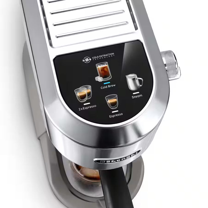 DeLonghi Dedica Arte Manual Espresso Coffee Maker with new Milk Frothing Function - Silver Stainless Steel Touch - Image 3