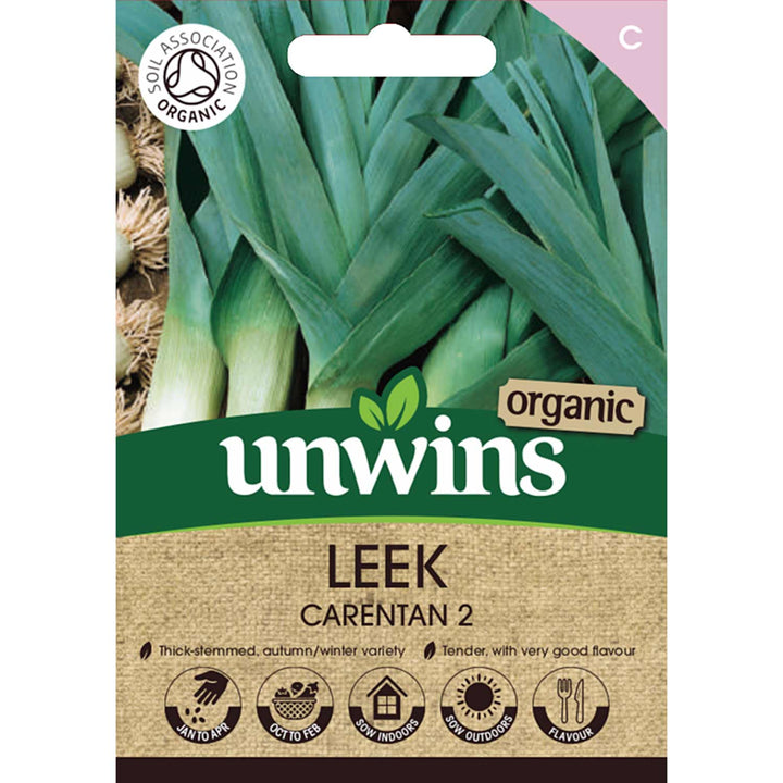 Organic Leek Carentan 2 with thick white stems, fast-growing, ideal for soups, autumn-winter harvest – Keans Claremorris