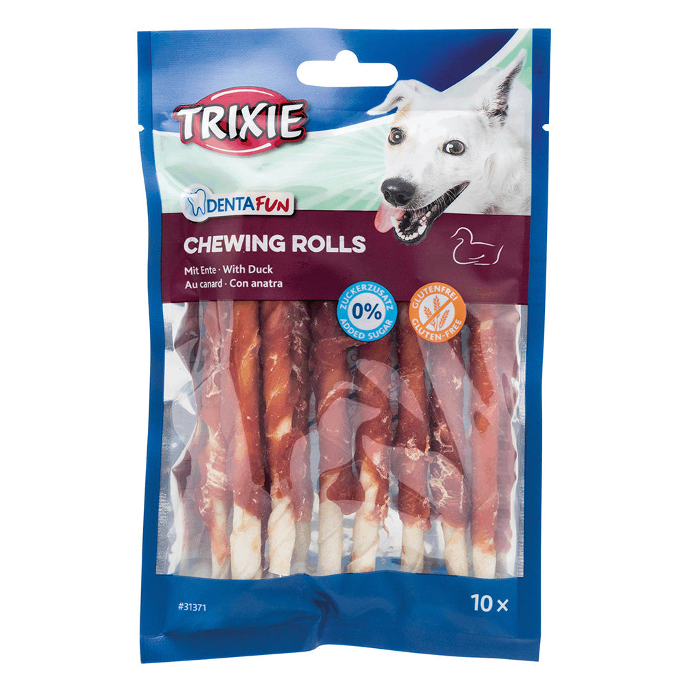 Denta Fun Duck Chewing 10 Pack rawhide treats wrapped in duck meat, 12cm, 80g – Keans Claremorris pet chews