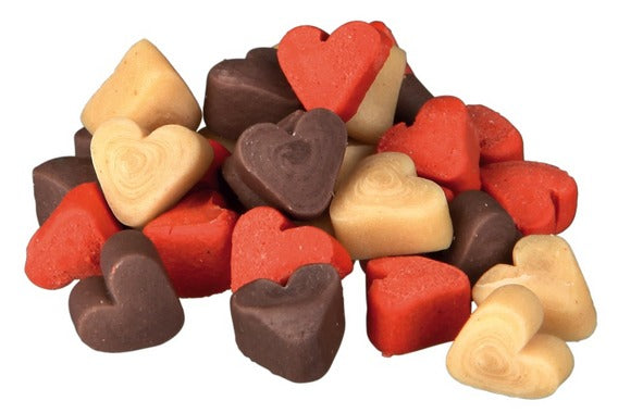 Trainer Snack Mini Hearts dog treats, bite-sized training snacks, available at Keans Claremorris.