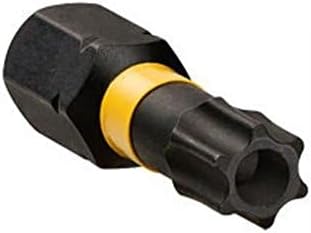 Close-up of a single DeWalt Impact Torsion Bit TX30 with yellow ring, showing the star-shaped tip and hex shank.