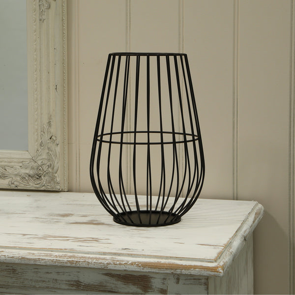 Alderbrook 27cm Black Metal Basket Lantern