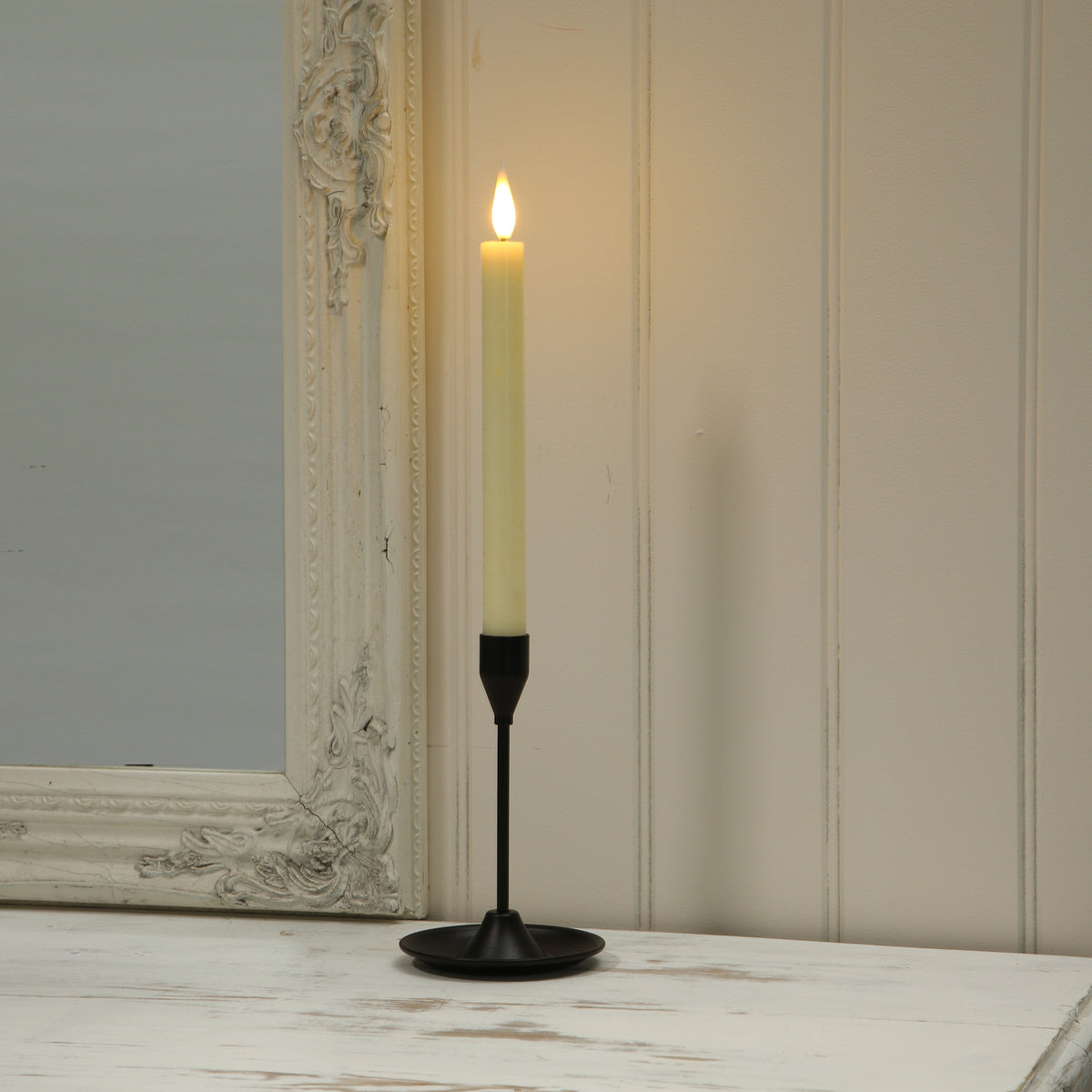 Alderbrook 16cm Black Metal Curved Dinner Candle Stick - Image 2
