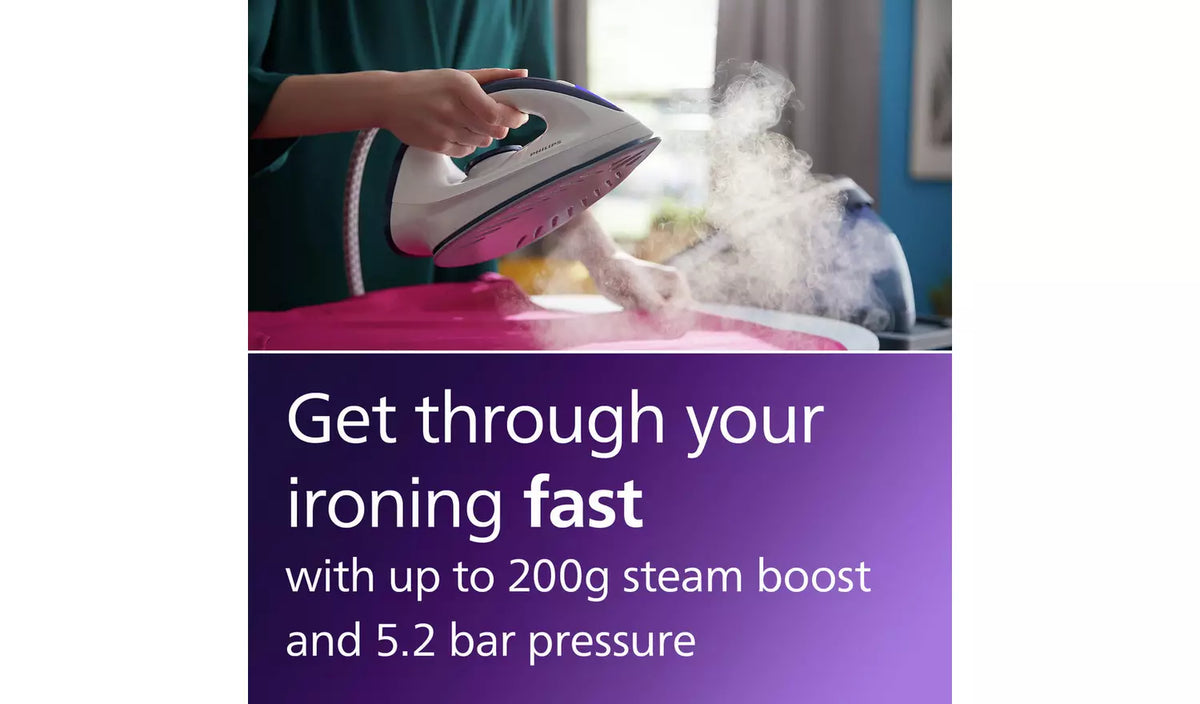 Philips Steam Generator Iron with powerful steam output for fast ironing - available at Keans Claremorris.