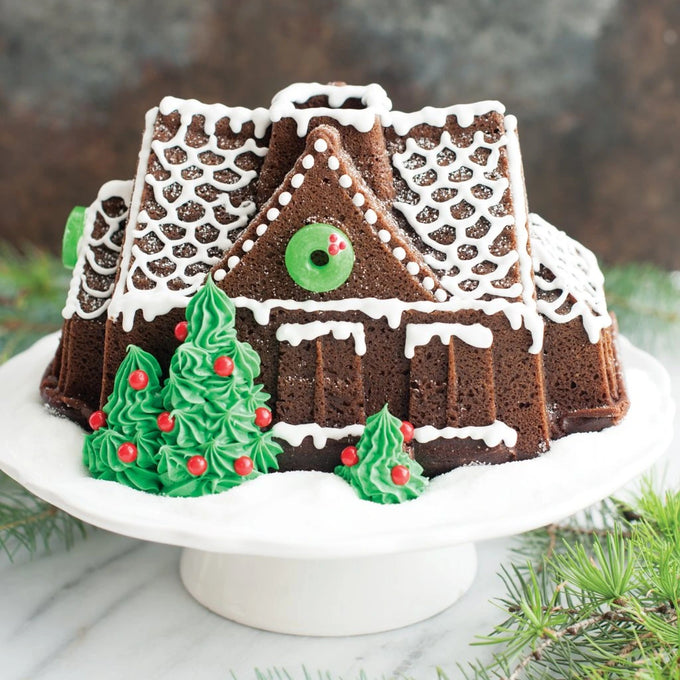 Silver Gingerbread House Bundt Pan - Image 2