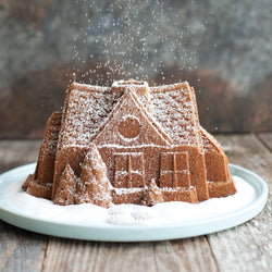 Silver Gingerbread House Bundt Pan