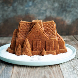 Silver Gingerbread House Bundt Pan