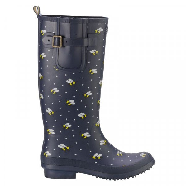 Bees Rubber Wellington Boots Size 7, waterproof handcrafted rubber, chunky tread, durable outdoor garden boots - Keans