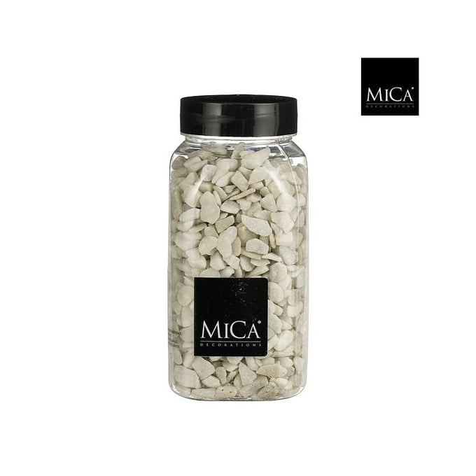 White decorative marbles stones 650ml jar, 9-13mm, smooth pebbles for home décor by Keans Claremorris