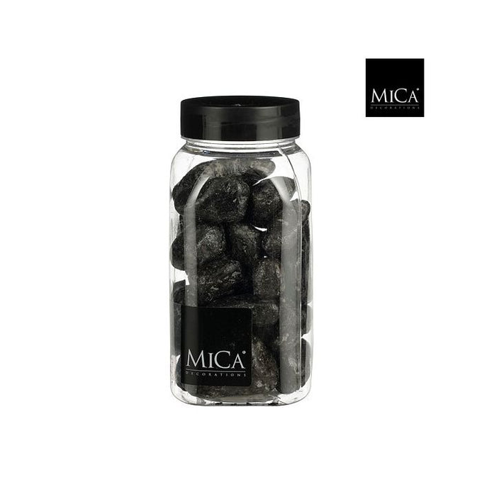 Black decorative stones 4-5 cm in 650 ml jar, ideal for crafts, candles, and plants – Keans Claremorris.