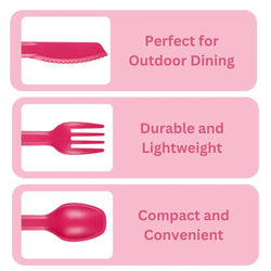 Tala Picnic Cutlery Set Raspberry Pink