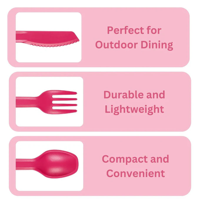 Tala Picnic Cutlery Set Raspberry Pink - Image 4